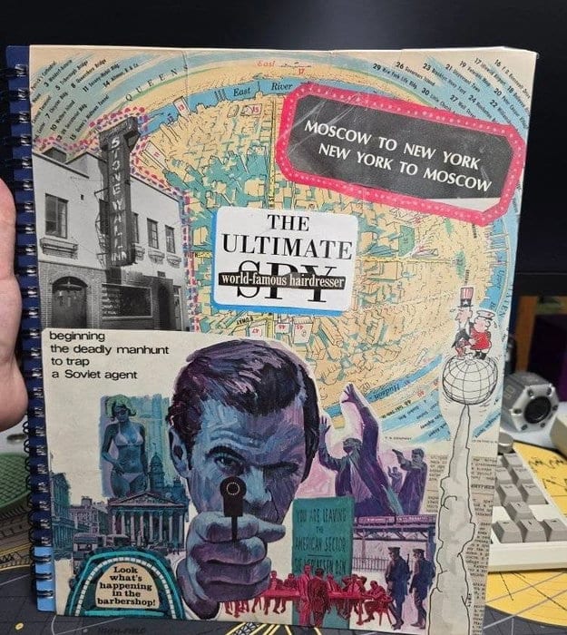 Working on a collage book for a novel I'm working on. You can't write a queer 1960s spy-fi romp without breaking a few mid century magazines (as I'm pretty sure the saying goes). F