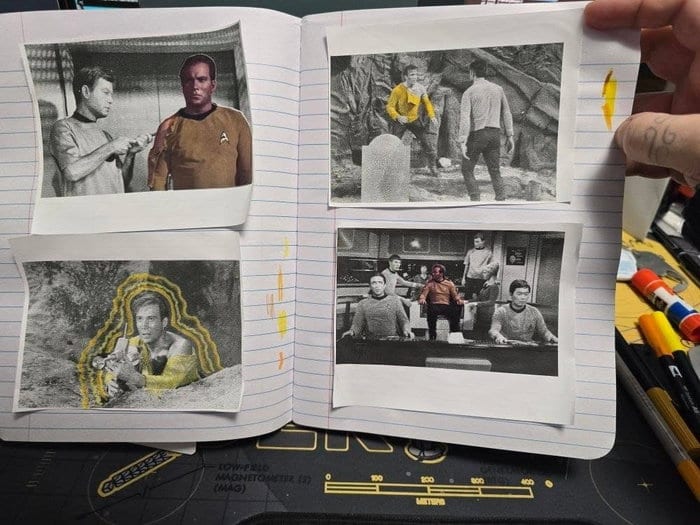 Messing around with the thermal printer for some mixed media stuff - Star Trek Mix Tapes vol 1 currently in the works 🖖