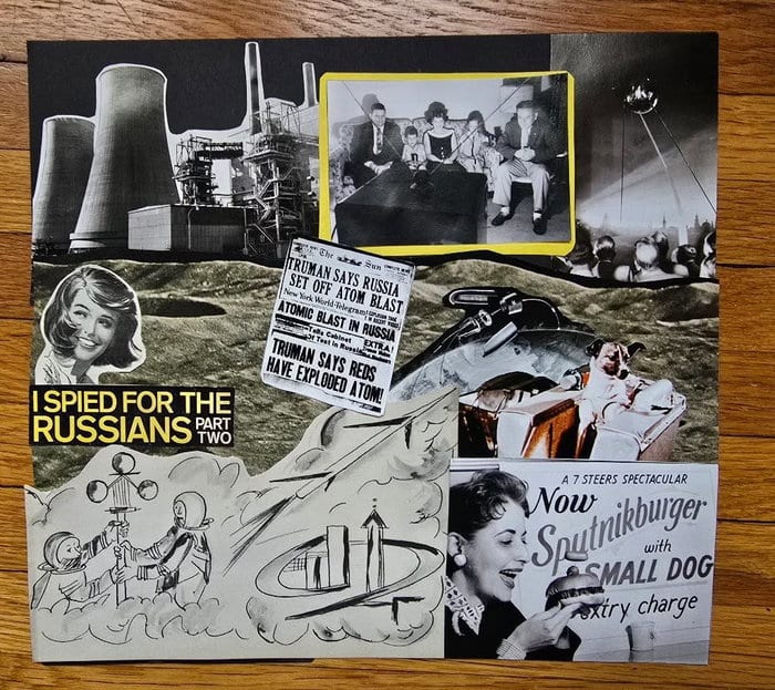 just finished up the Cold War/Space Race collage I started at the awesome workshop @melmckcollage did a couple of weeks ago at @oddmartmn ☢️